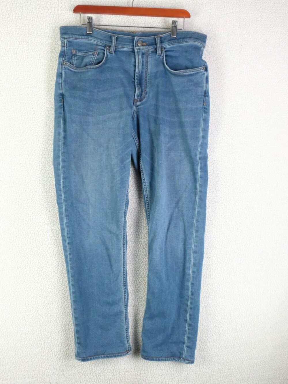 Faherty Jeans Mens 34X30 Blue Medium Wash Straight Leg Lightweight Stretch